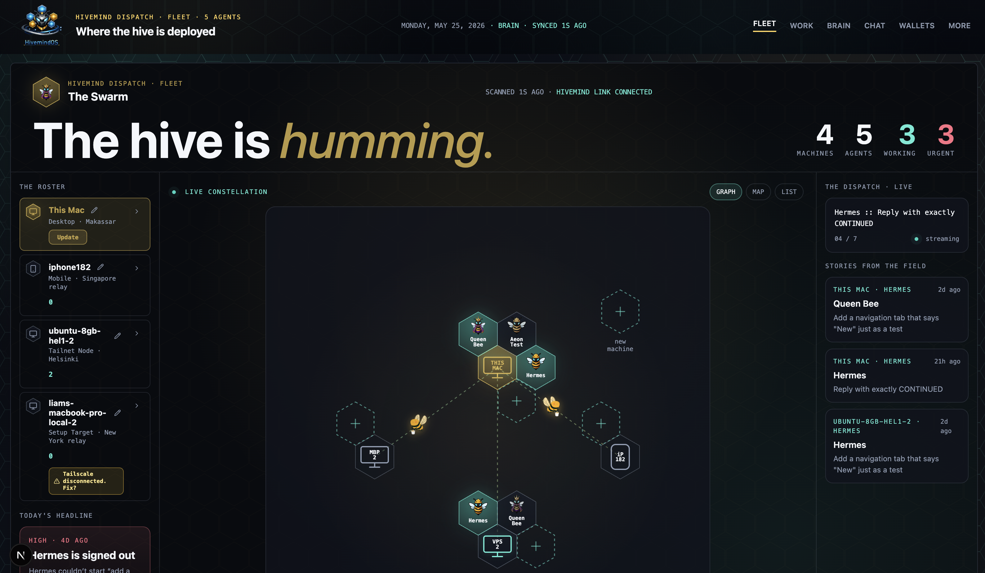 HivemindOS Fleet screenshot